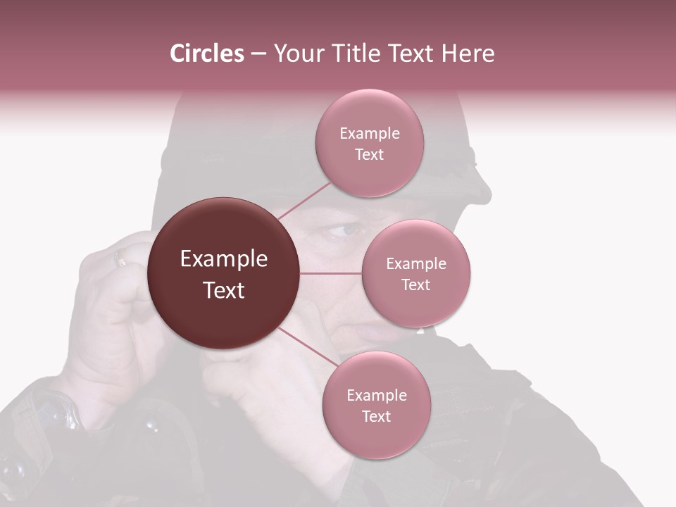 A Man In A Military Uniform Is Holding His Hand To His Ear PowerPoint Template