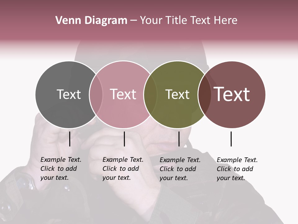 A Man In A Military Uniform Is Holding His Hand To His Ear PowerPoint Template