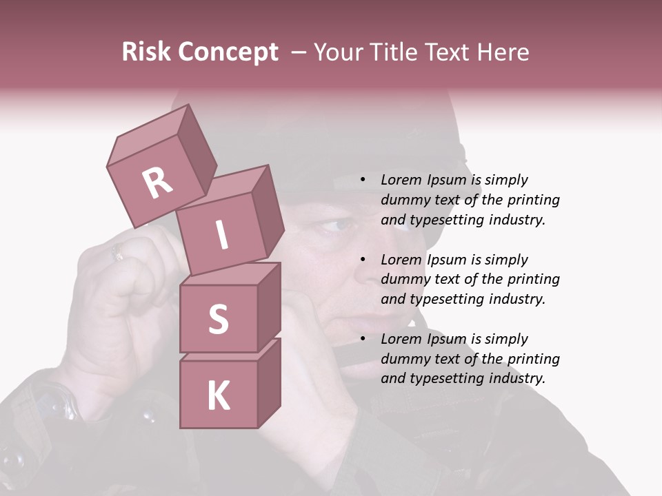 A Man In A Military Uniform Is Holding His Hand To His Ear PowerPoint Template