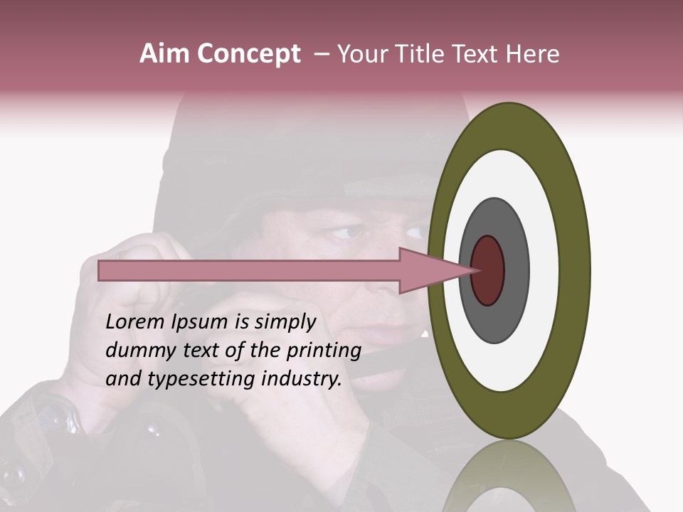 A Man In A Military Uniform Is Holding His Hand To His Ear PowerPoint Template