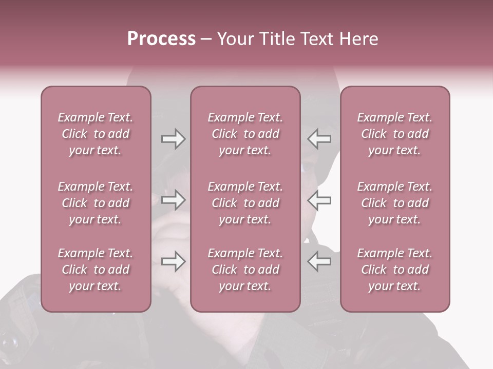 A Man In A Military Uniform Is Holding His Hand To His Ear PowerPoint Template