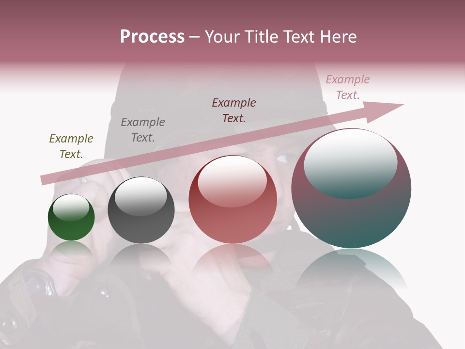 A Man In A Military Uniform Is Holding His Hand To His Ear PowerPoint Template