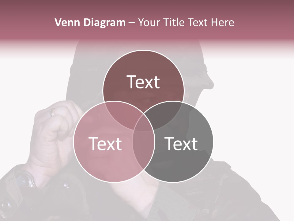 A Man In A Military Uniform Is Holding His Hand To His Ear PowerPoint Template