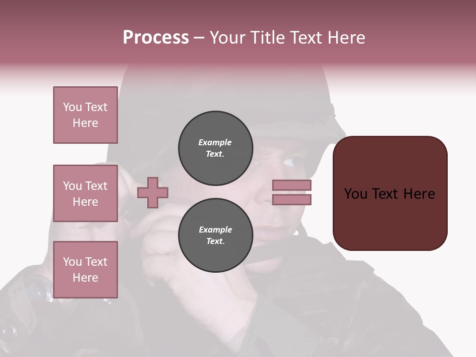 A Man In A Military Uniform Is Holding His Hand To His Ear PowerPoint Template