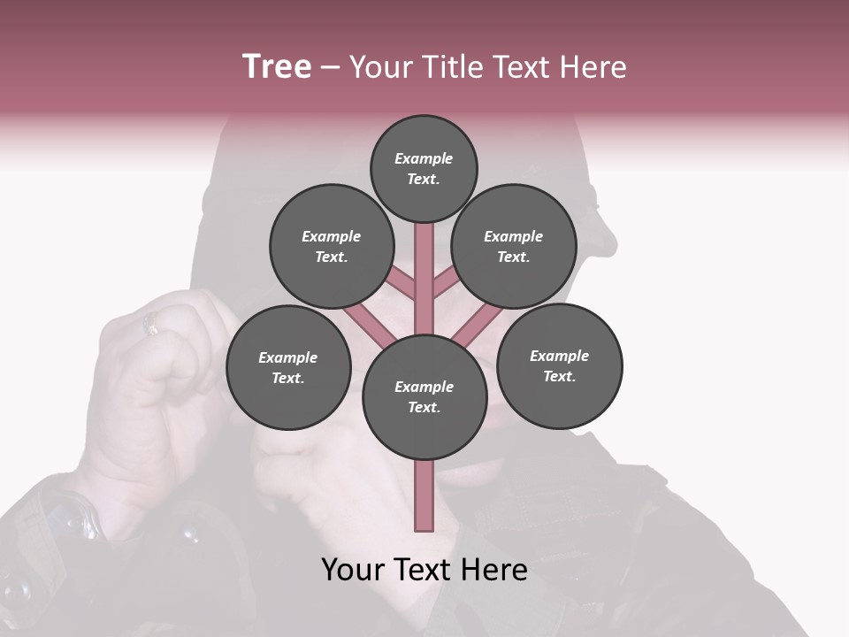 A Man In A Military Uniform Is Holding His Hand To His Ear PowerPoint Template