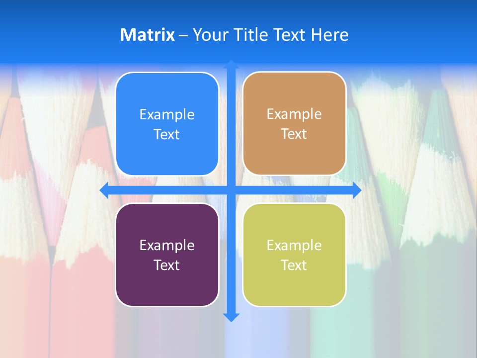 A Group Of Colored Pencils With A Blue Background PowerPoint Template