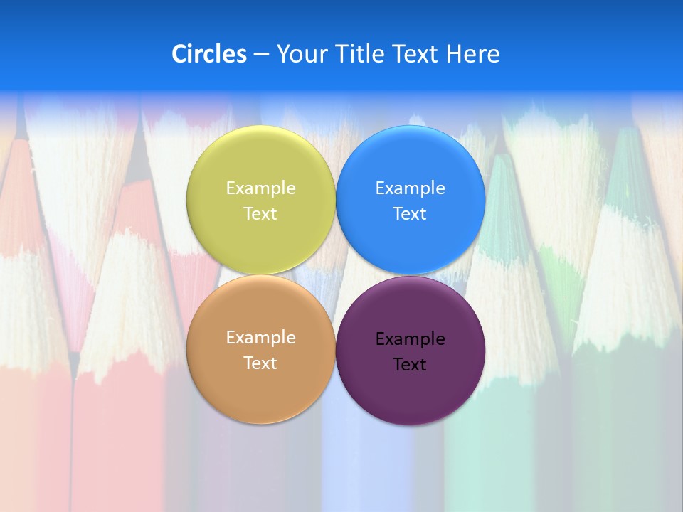 A Group Of Colored Pencils With A Blue Background PowerPoint Template