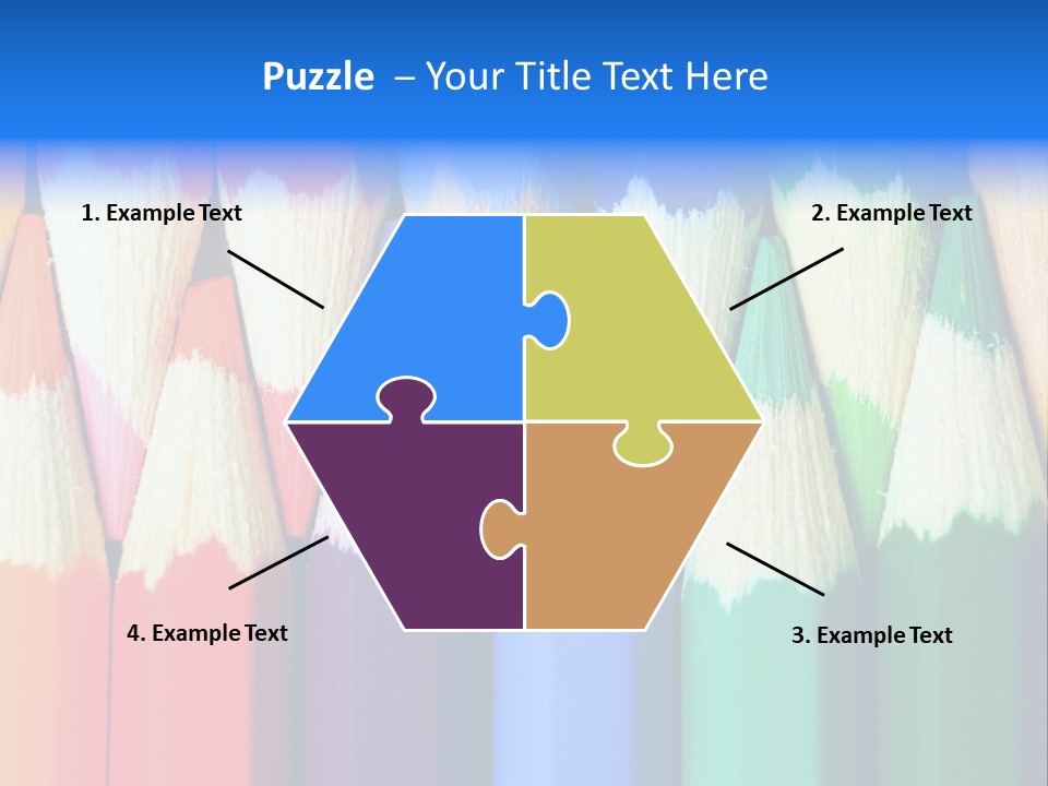 A Group Of Colored Pencils With A Blue Background PowerPoint Template