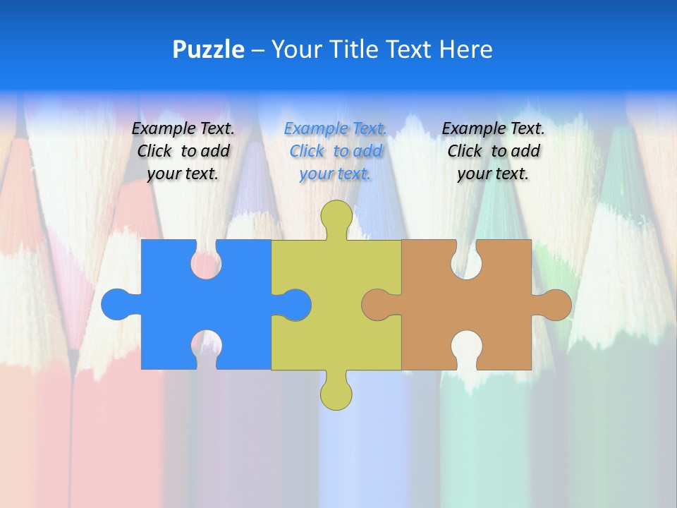 A Group Of Colored Pencils With A Blue Background PowerPoint Template