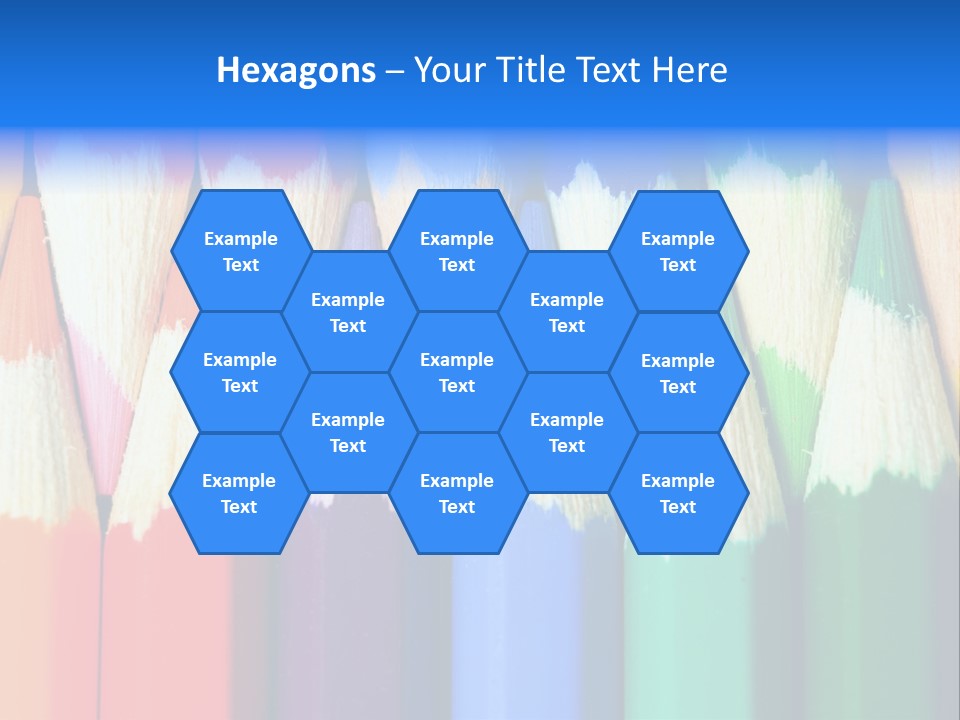 A Group Of Colored Pencils With A Blue Background PowerPoint Template