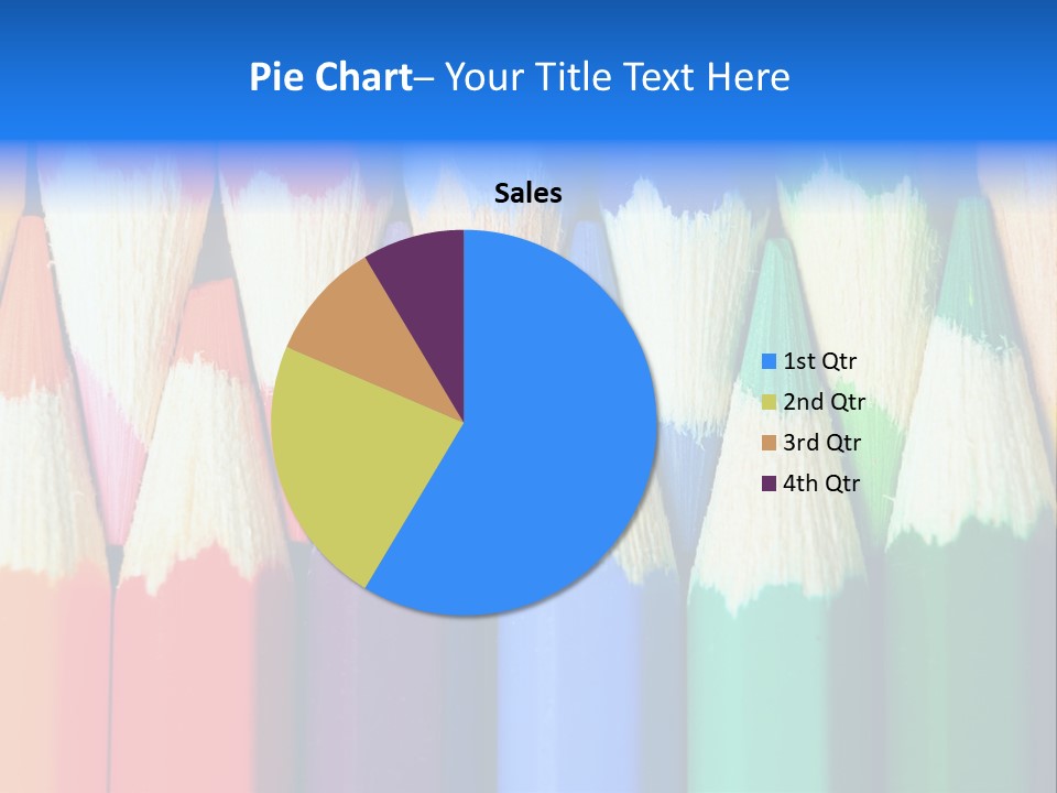 A Group Of Colored Pencils With A Blue Background PowerPoint Template