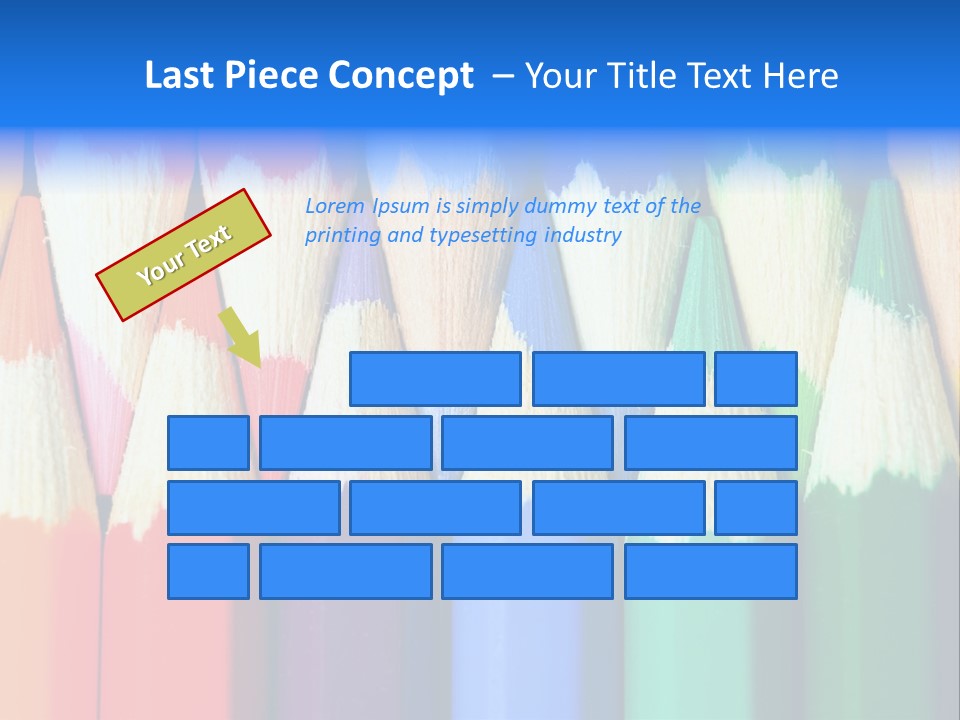 A Group Of Colored Pencils With A Blue Background PowerPoint Template