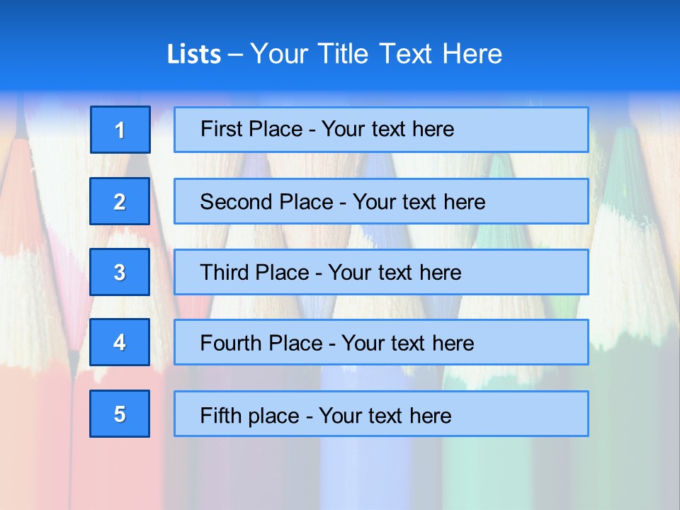 A Group Of Colored Pencils With A Blue Background PowerPoint Template