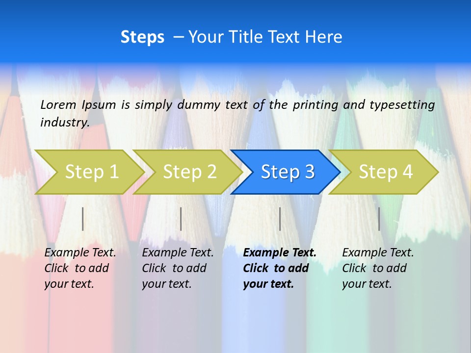 A Group Of Colored Pencils With A Blue Background PowerPoint Template