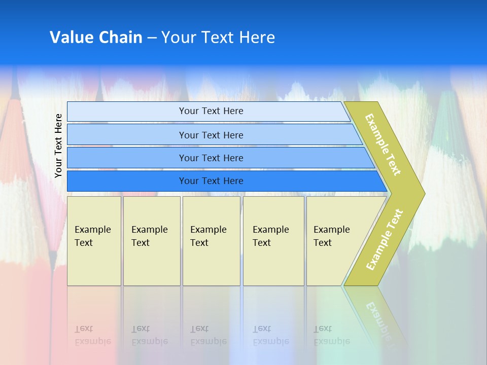 A Group Of Colored Pencils With A Blue Background PowerPoint Template