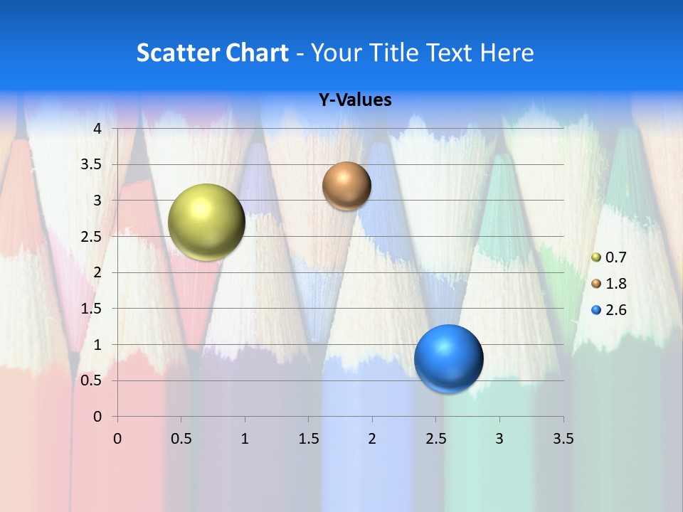 A Group Of Colored Pencils With A Blue Background PowerPoint Template