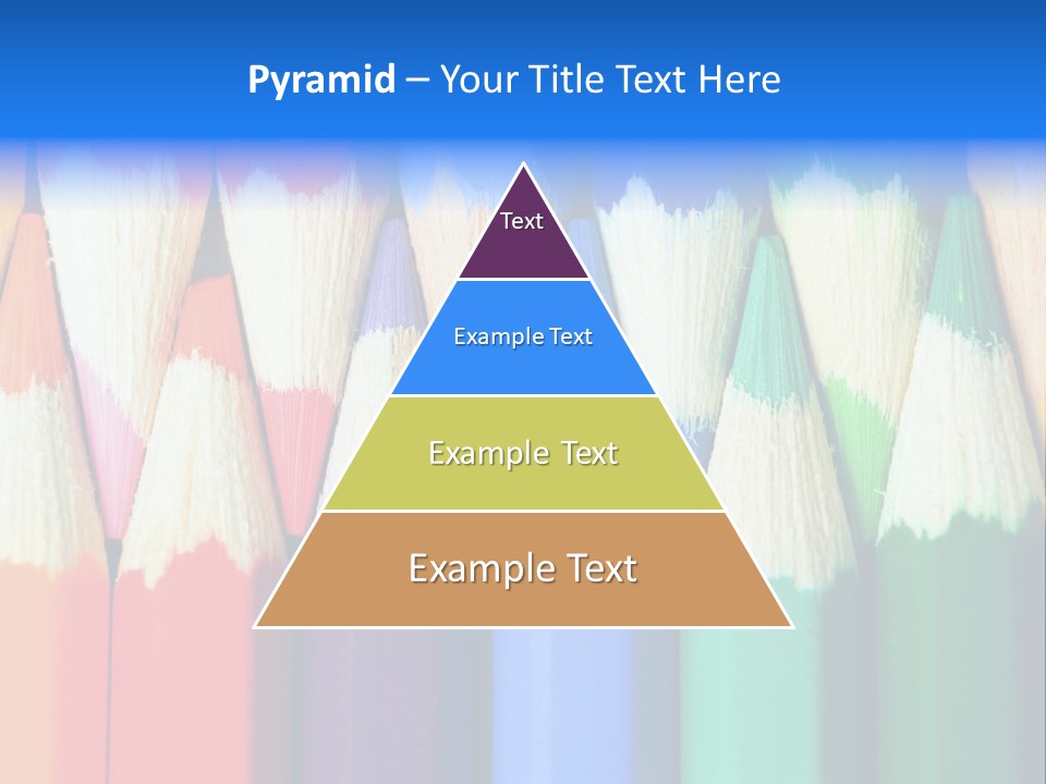 A Group Of Colored Pencils With A Blue Background PowerPoint Template
