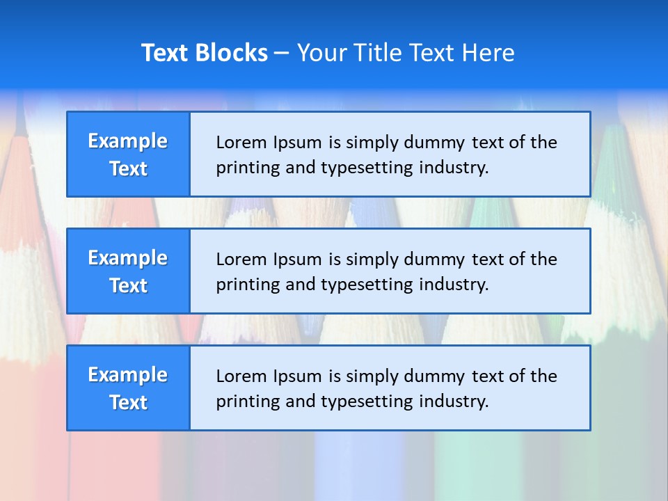A Group Of Colored Pencils With A Blue Background PowerPoint Template