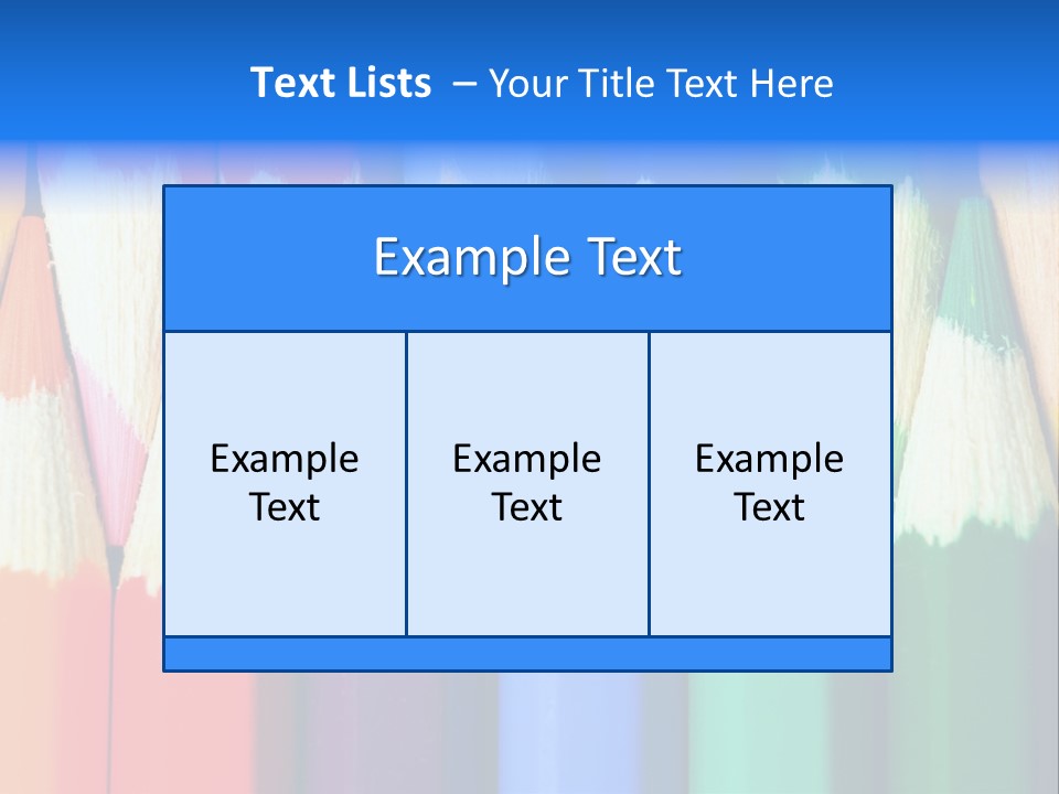 A Group Of Colored Pencils With A Blue Background PowerPoint Template