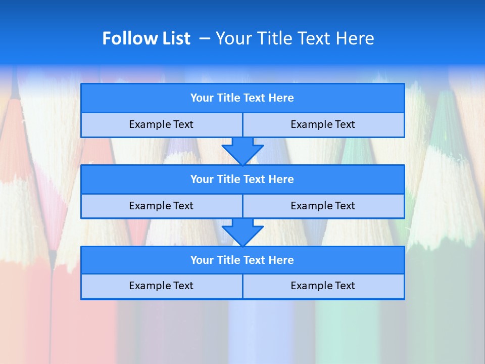 A Group Of Colored Pencils With A Blue Background PowerPoint Template