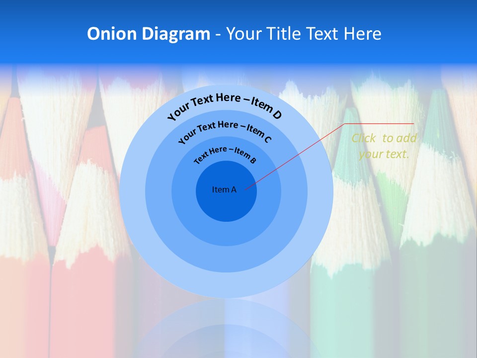 A Group Of Colored Pencils With A Blue Background PowerPoint Template