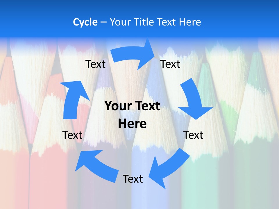 A Group Of Colored Pencils With A Blue Background PowerPoint Template