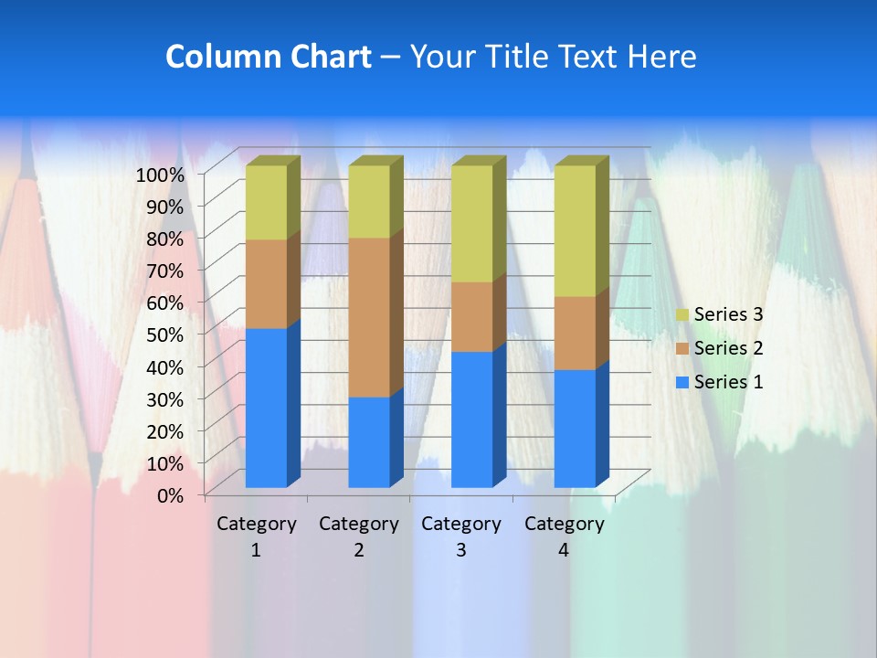 A Group Of Colored Pencils With A Blue Background PowerPoint Template