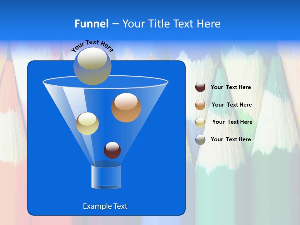 A Group Of Colored Pencils With A Blue Background PowerPoint Template