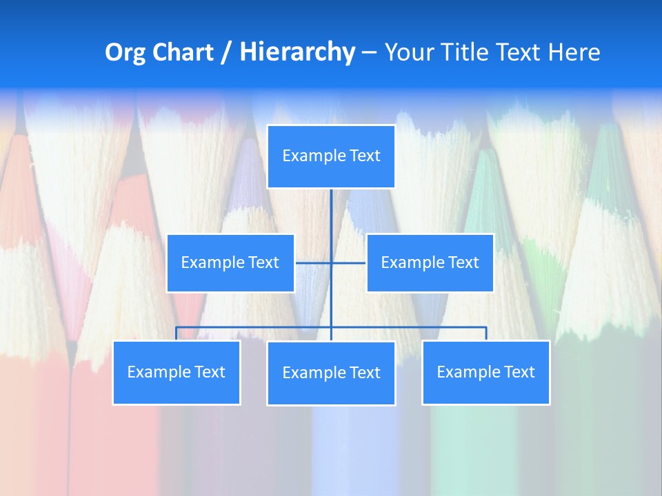 A Group Of Colored Pencils With A Blue Background PowerPoint Template
