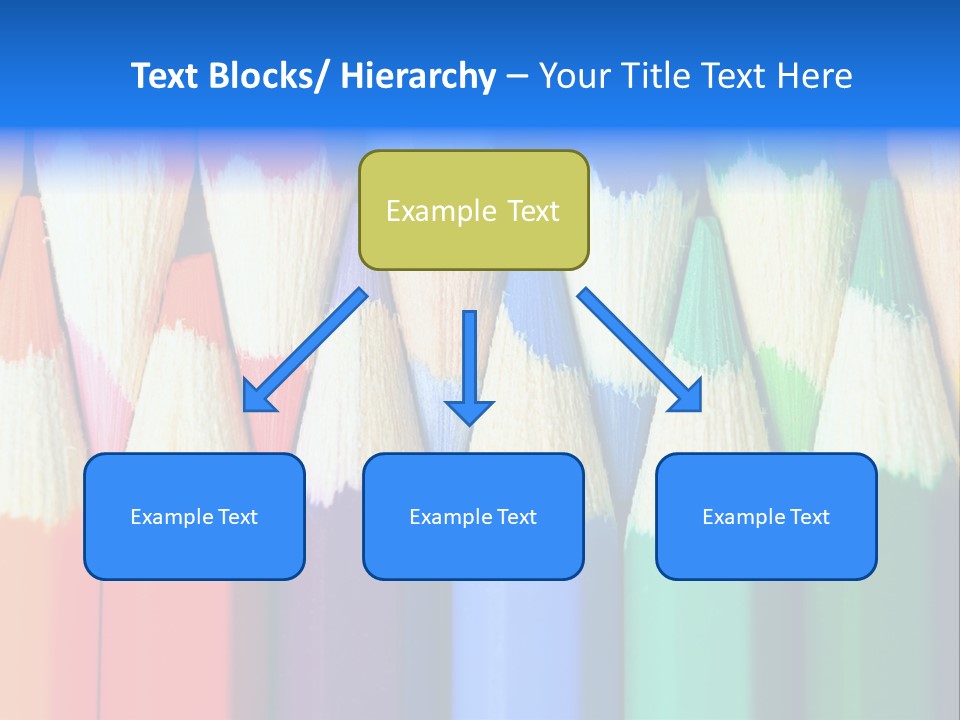 A Group Of Colored Pencils With A Blue Background PowerPoint Template