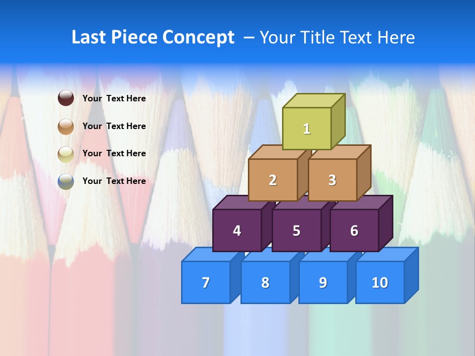 A Group Of Colored Pencils With A Blue Background PowerPoint Template