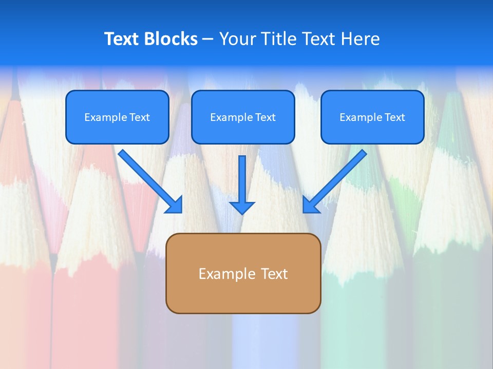 A Group Of Colored Pencils With A Blue Background PowerPoint Template