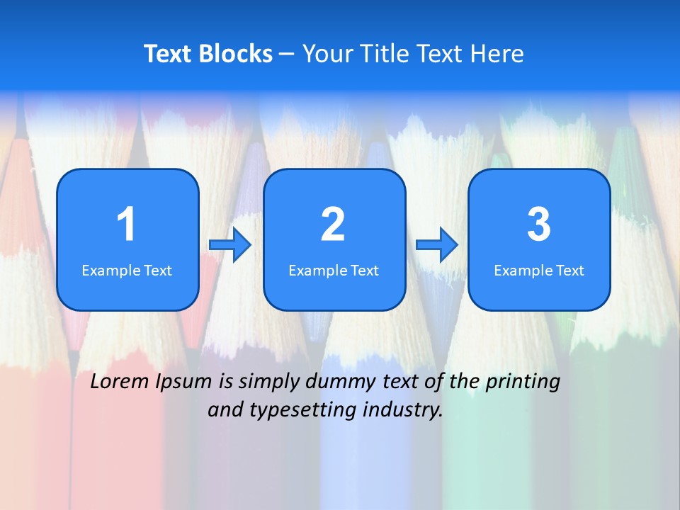 A Group Of Colored Pencils With A Blue Background PowerPoint Template
