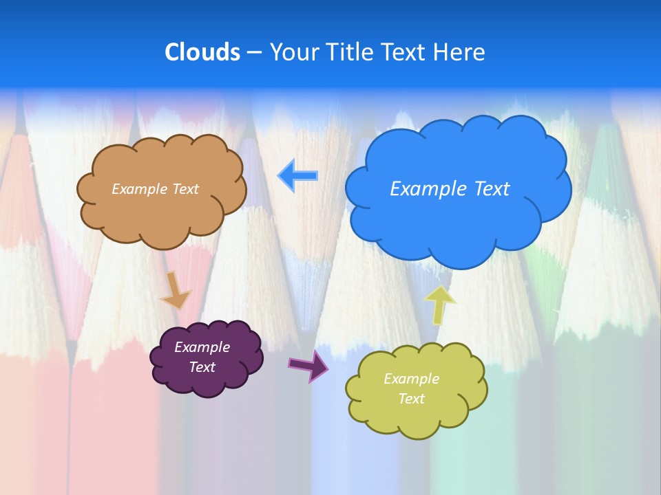A Group Of Colored Pencils With A Blue Background PowerPoint Template