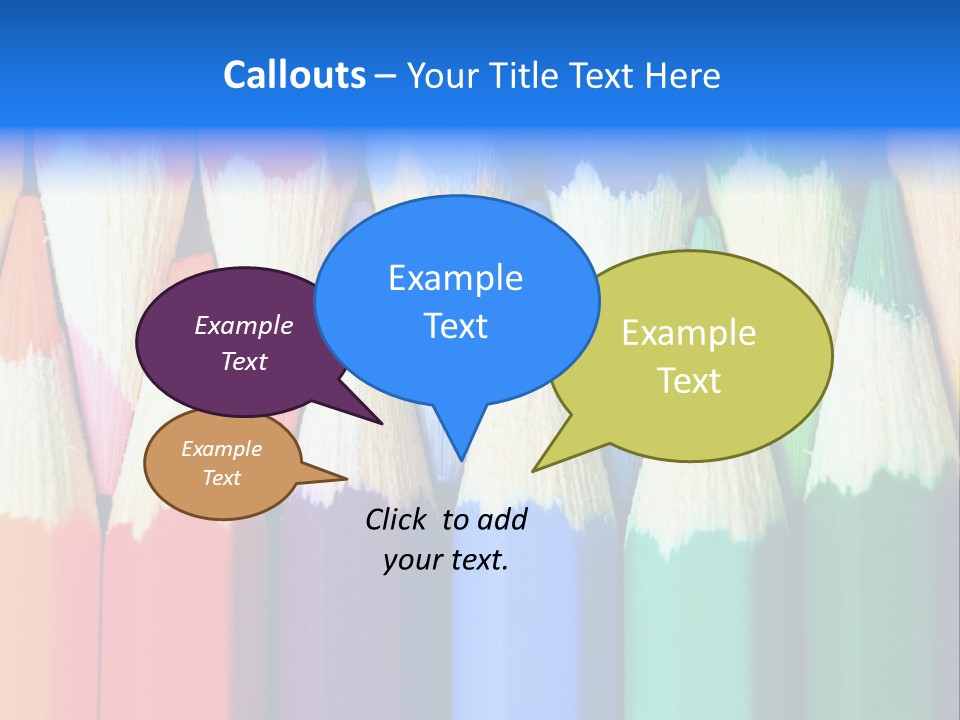 A Group Of Colored Pencils With A Blue Background PowerPoint Template