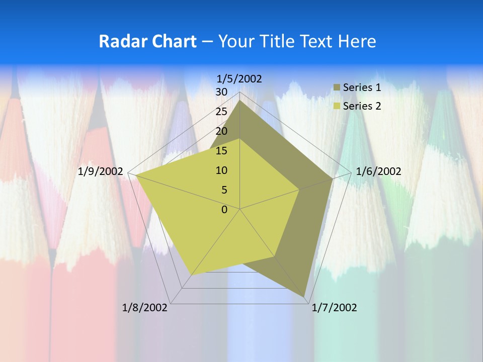 A Group Of Colored Pencils With A Blue Background PowerPoint Template