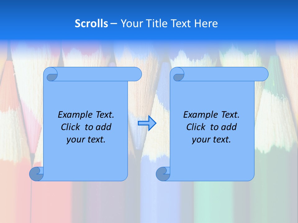 A Group Of Colored Pencils With A Blue Background PowerPoint Template