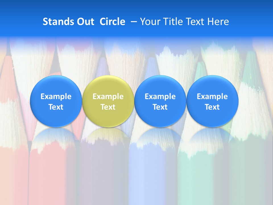 A Group Of Colored Pencils With A Blue Background PowerPoint Template