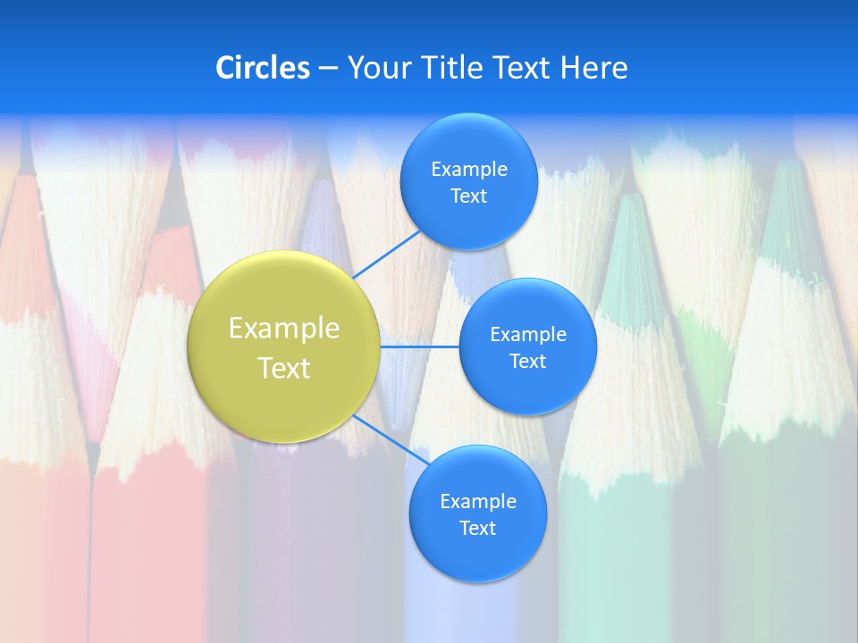 A Group Of Colored Pencils With A Blue Background PowerPoint Template