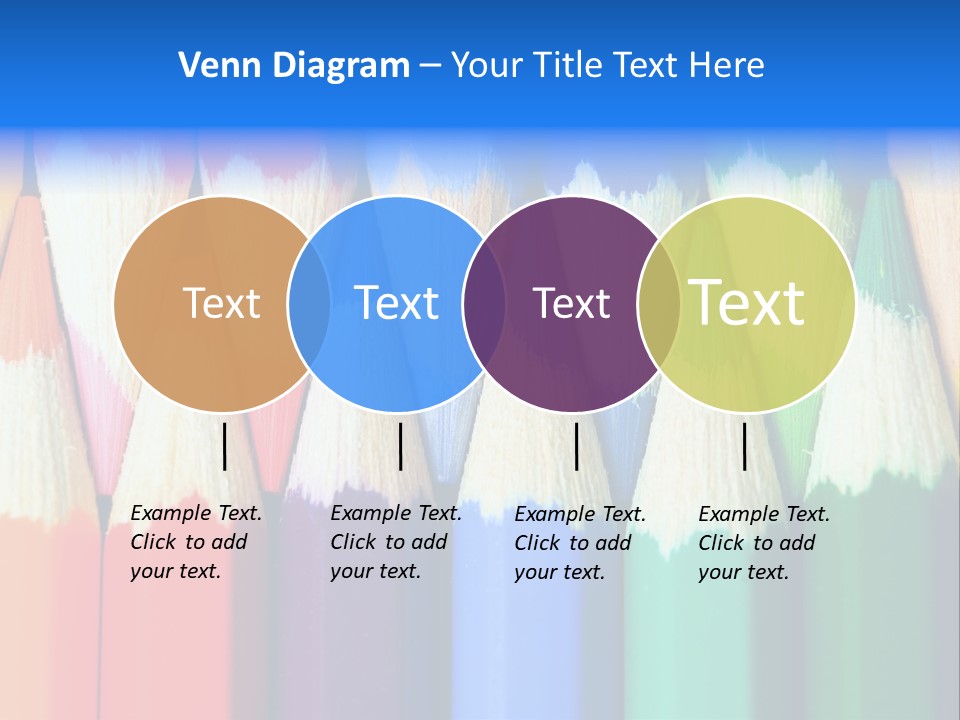 A Group Of Colored Pencils With A Blue Background PowerPoint Template