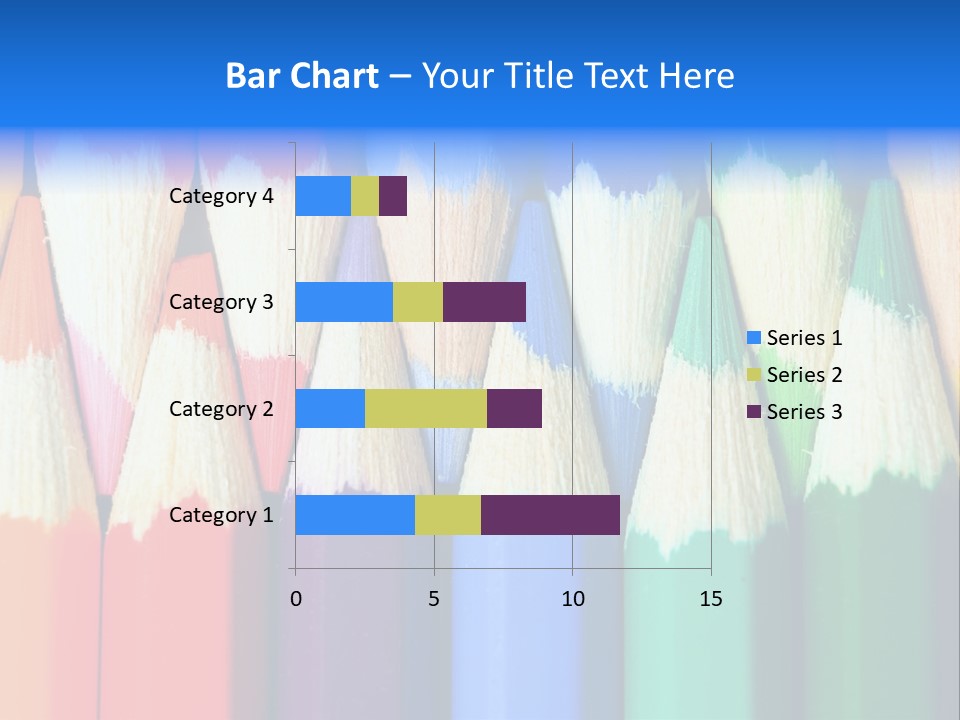 A Group Of Colored Pencils With A Blue Background PowerPoint Template