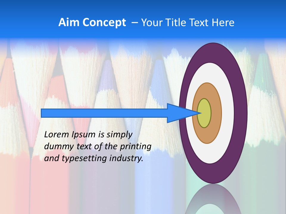 A Group Of Colored Pencils With A Blue Background PowerPoint Template