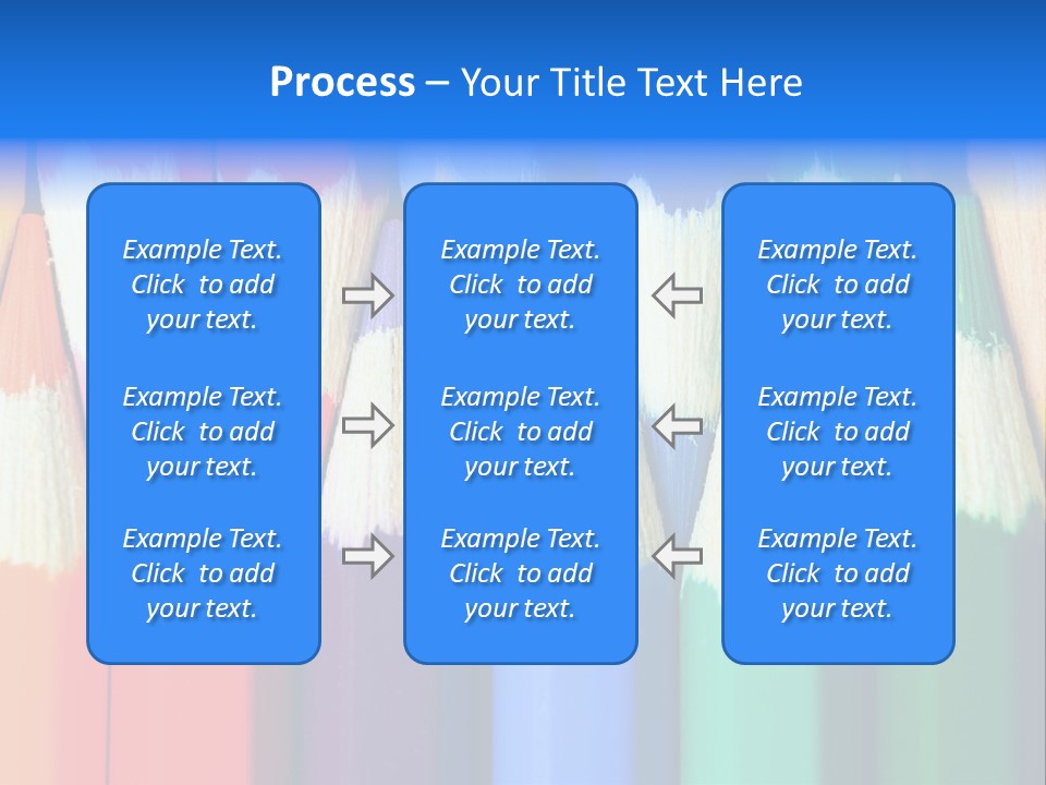 A Group Of Colored Pencils With A Blue Background PowerPoint Template