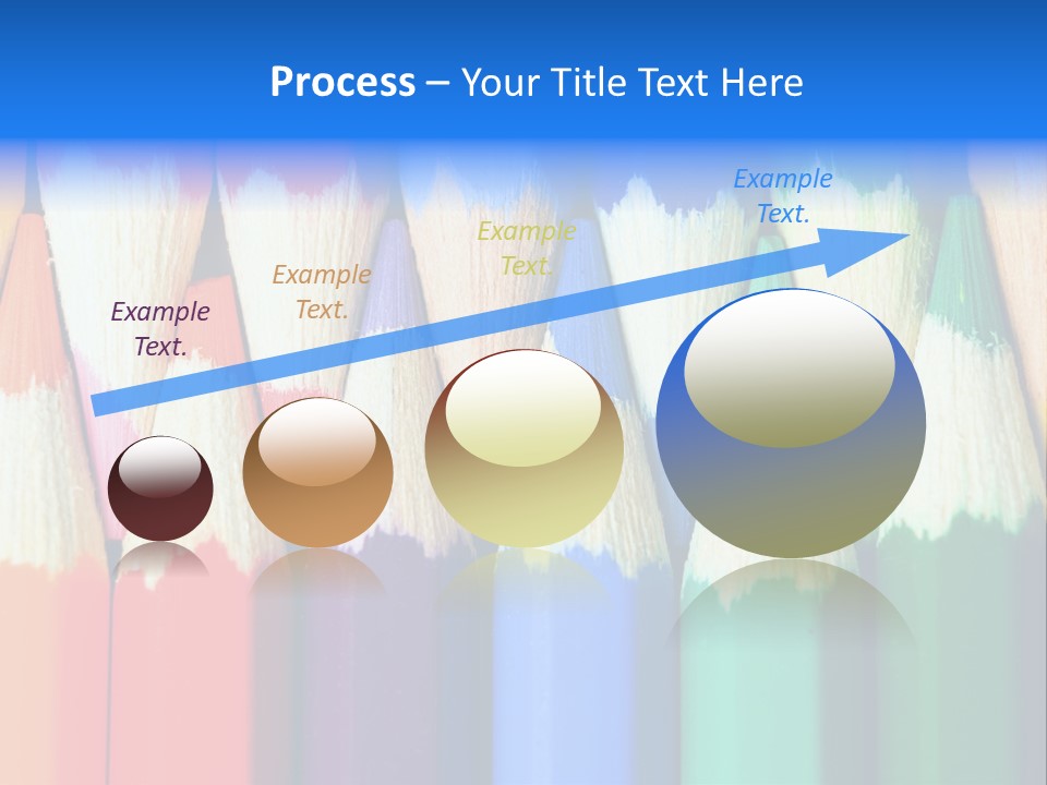 A Group Of Colored Pencils With A Blue Background PowerPoint Template
