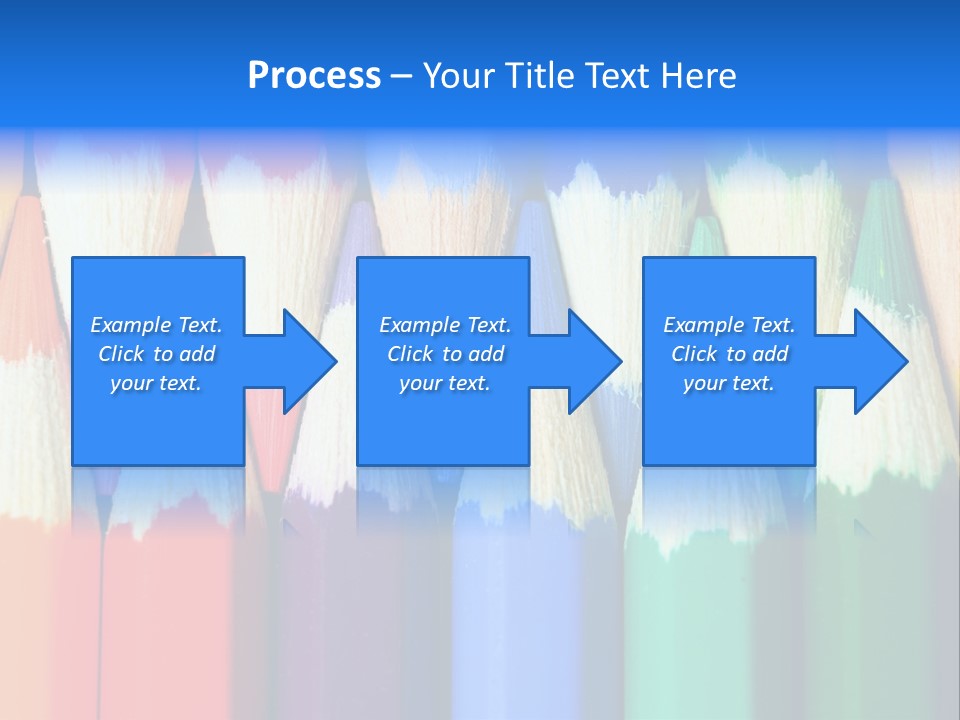A Group Of Colored Pencils With A Blue Background PowerPoint Template