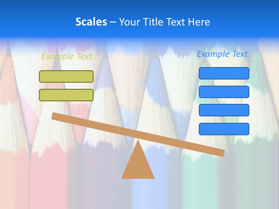 A Group Of Colored Pencils With A Blue Background PowerPoint Template