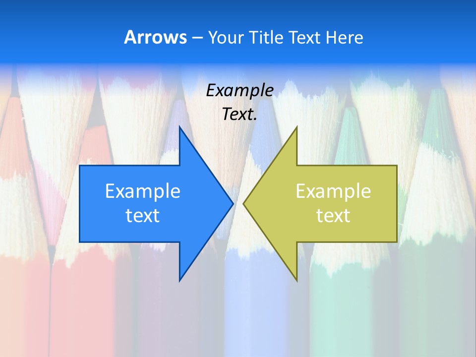 A Group Of Colored Pencils With A Blue Background PowerPoint Template