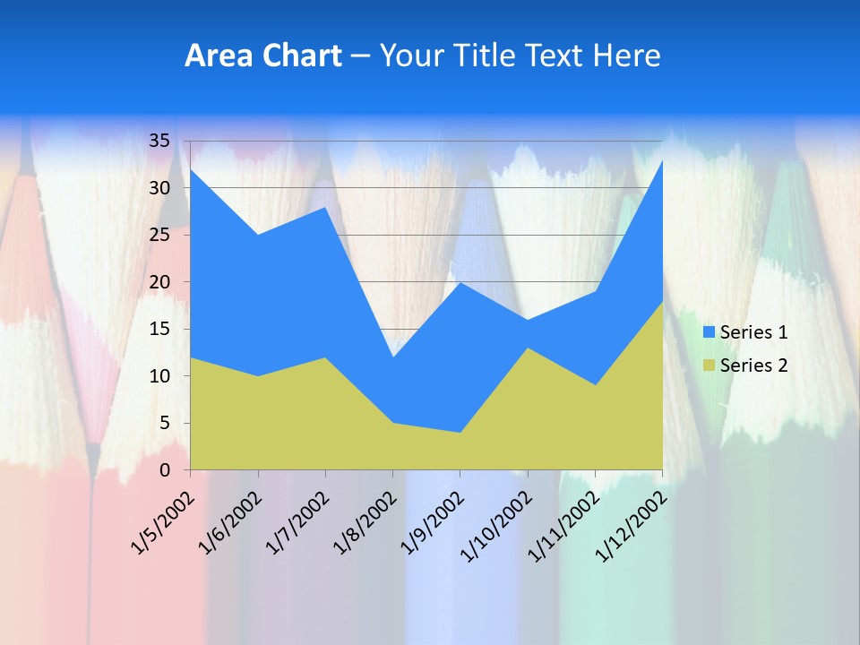 A Group Of Colored Pencils With A Blue Background PowerPoint Template