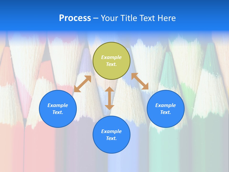 A Group Of Colored Pencils With A Blue Background PowerPoint Template