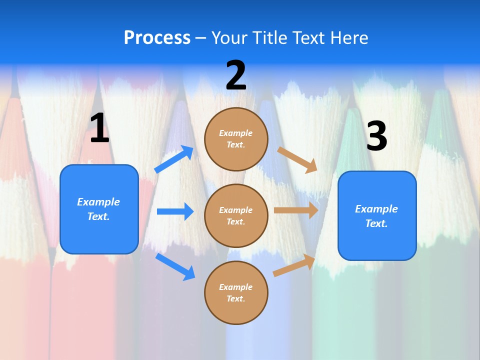 A Group Of Colored Pencils With A Blue Background PowerPoint Template